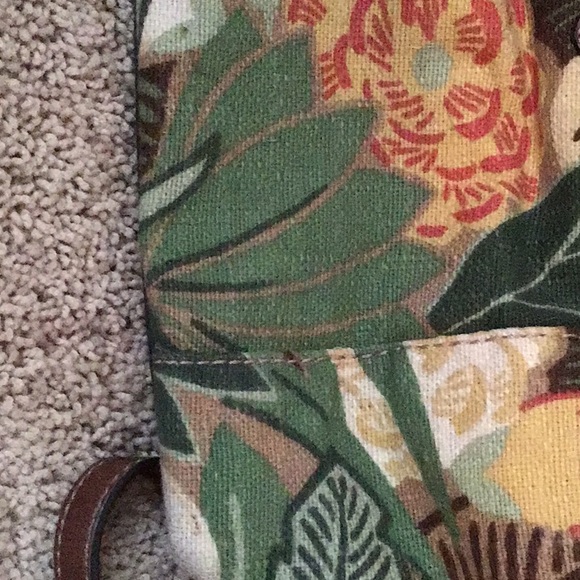 Fossil Vintage Linen and Brown Leather Hand Bag - Picture 8 of 8